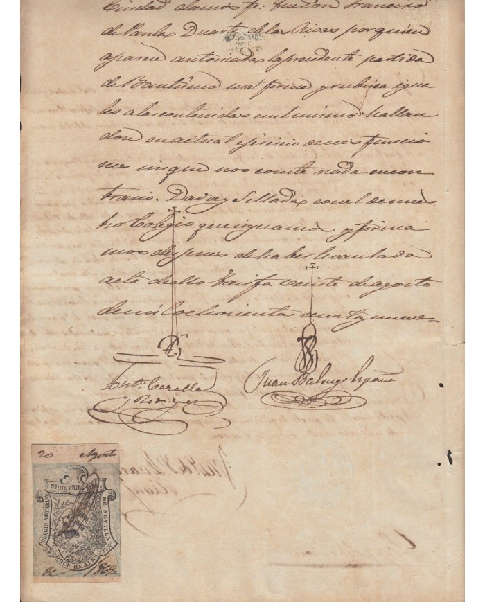 E5126 SPAIN ESPAÑA. REVENUE COLEGIO NOTARIAL SEVILLA. 1869. 12 R.