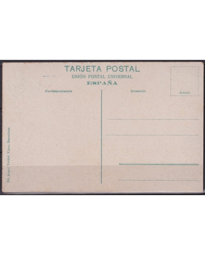 F-EX18960 ESPAÑA SPAIN POSTCARD CIRCA 1920 BARCELONA VISTA DE CIUDAD Y EL TIBIDABO