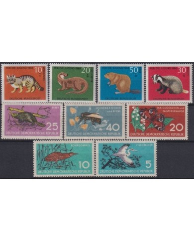 F-EX18976 GERMANY DDR BERLIN 1980 MNH FAUNA FAUNA BEE BUTTERLIES INSECTS BIRD.