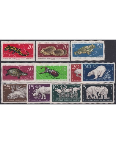 F-EX18977 GERMANY DDR RDA 1980 MNH FAUNA ZOO POLAR BEAR INSECTS FROG TORTLE. MANCHAS.
