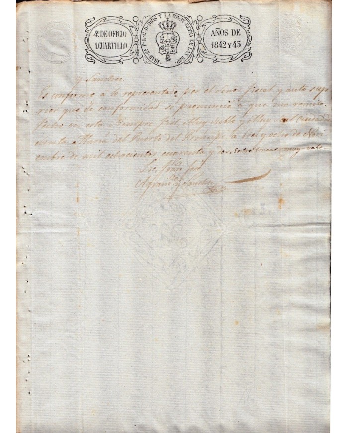 E5018 SPAIN ESPAÑA ANTILLES 1842. DOC SOBRE FALSIFICACION DE PAPEL SELLADO REVENUE.