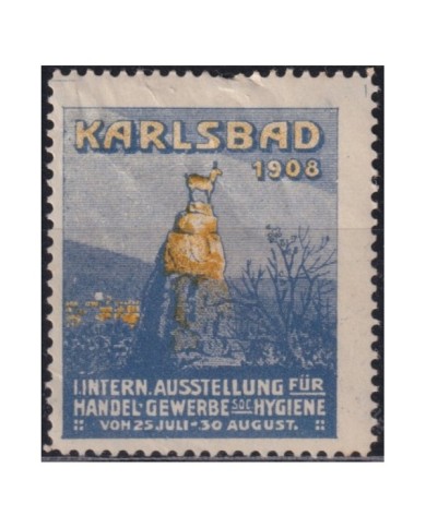 F-EX19072 DANMARK DENMARK 1908 KARLSBAD CINDERELLA ANTELOPE 35x40mm.