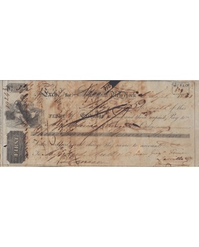 E5235 US. NEW YORK EXCHANGE BANK CHECK 1843.
