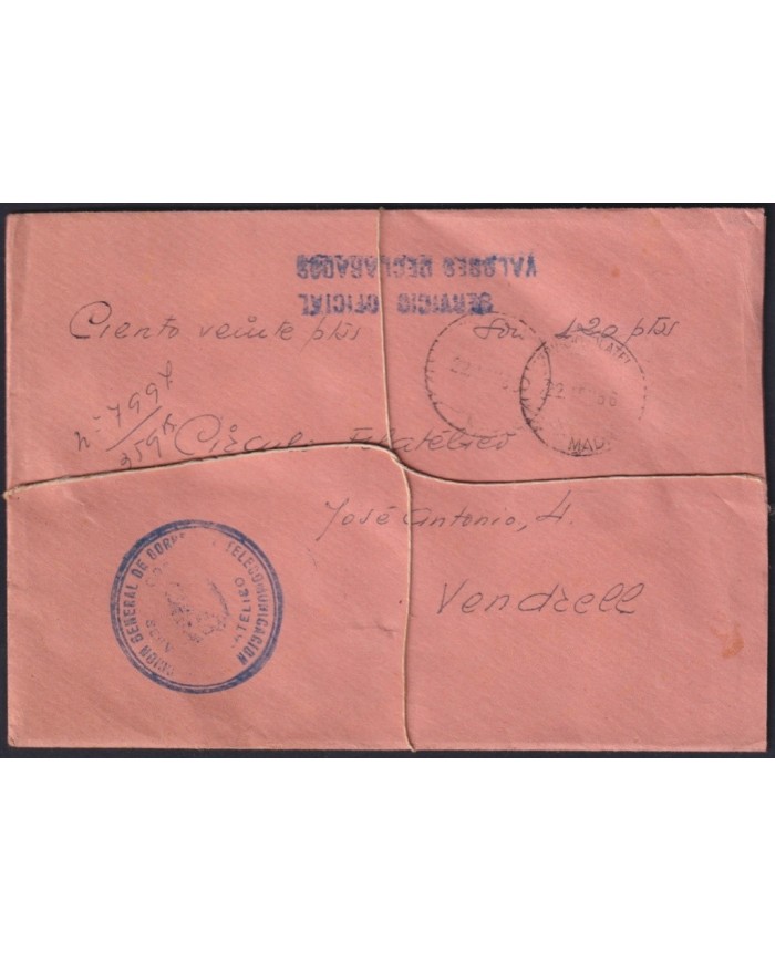 F-EX19175 SPAIN ESPAÑA SERVICIO OFICIAL VALORES DECLARADOS 1966 SERVICIO FILATELICO.