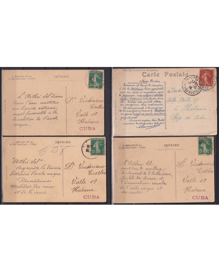 F-EX19182 FRANCE FRANCIA 1914- 1915 POSTCARD WWI SOISSONS REIMS TO HAVANA.