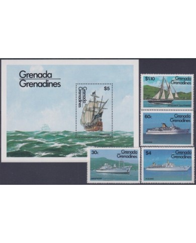 F-EX19343 GRENADA GRENADINES MNH 1983 COLUMBUS COLON DISCOVERY SHIP BARCOS SET + SHEET.