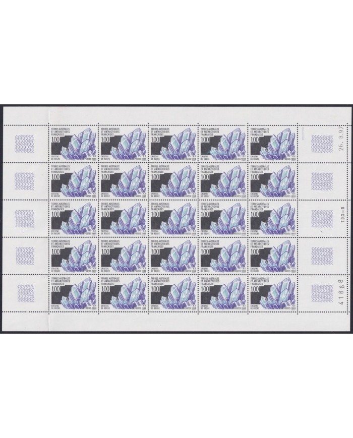 F-EX17694 TAAF FRENCH POLAR ANTARTIC FRANCE MNH 1998 MINERAL ROCK GLASS SHEET 25 .
