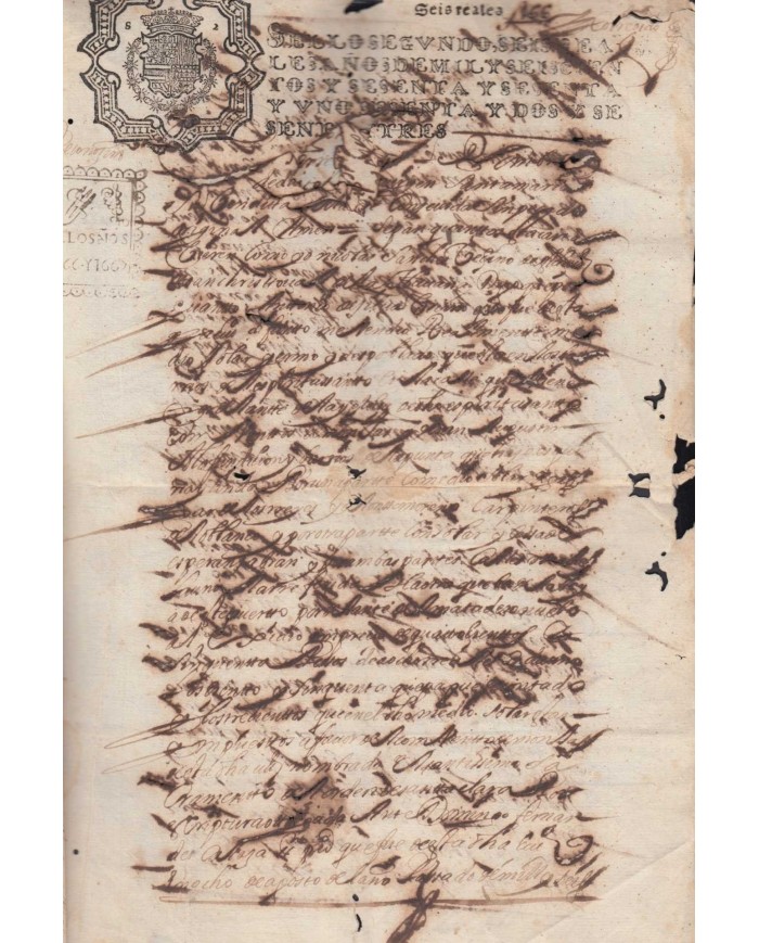 E6089 SANTO DOMINGO SPAIN ESPAÑA 1666-1792. HOUSE SALES. RARE SEALLED PAPER REVENUE.