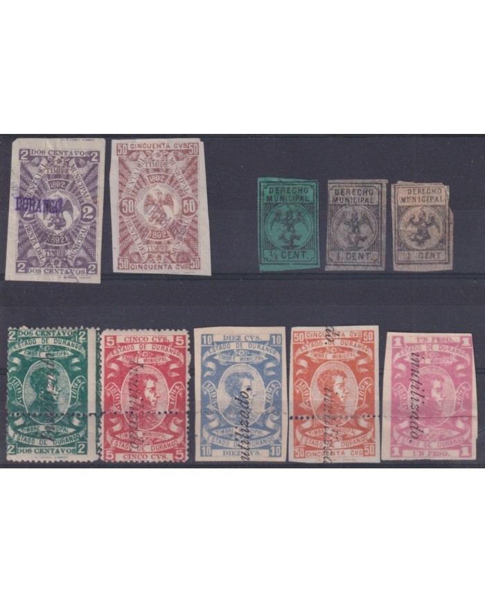 F-EX17120 MEXICO REVENUE LOCAL DURANGO STAMPS LOT