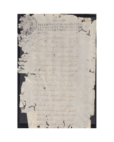 E6124 SANTO DOMINGO SPAIN ESPAÑA. REP DOMINICANA REVENUE SEALLED PAPER 1790-91. SELLO 2do.