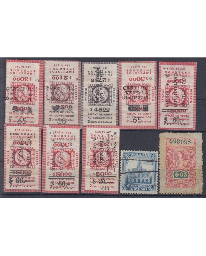 F-EX7329 ARGENTINA LOCAL REVENUE STAMPS LOT BUENOS AIRES.