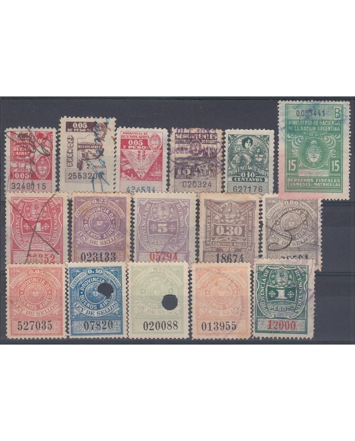 F-EX7331 ARGENTINA LOCAL REVENUE STAMPS LOT BUENOS AIRES.
