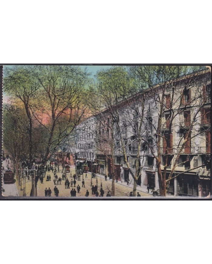 F-EX18901 ESPAÑA SPAIN POSTCARD CIRCA 1920 BARCELONA RAMBLA DE LAS FLORES.