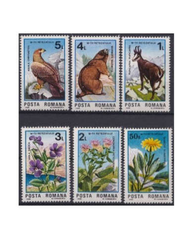 F-EX19034 ROMANIA RUMANIA 1985 MNH MARMOTA EAGLE CAPERCAILLIE CHAMOIS RETEZAT NATIONAL PARK