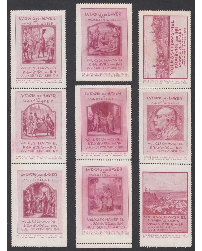 F-EX7209 GERMANY CINDERELLA LUDWING II OF BAYERN BAVARIA NO GUM STAMPS LOT