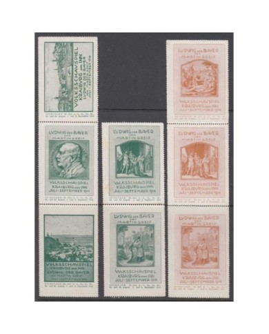 F-EX7210 GERMANY CINDERELLA LUDWING II OF BAYERN BAVARIA NO GUM STAMPS LOT