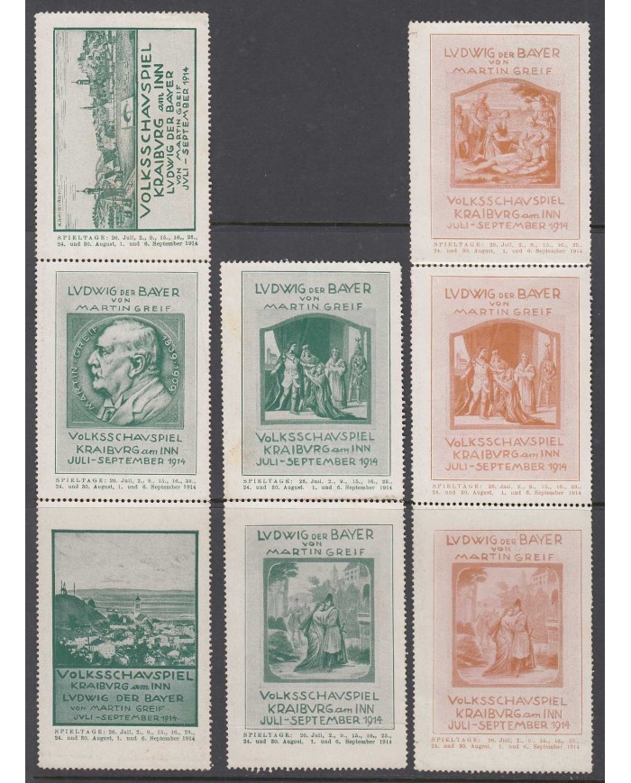F-EX7210 GERMANY CINDERELLA LUDWING II OF BAYERN BAVARIA NO GUM STAMPS LOT