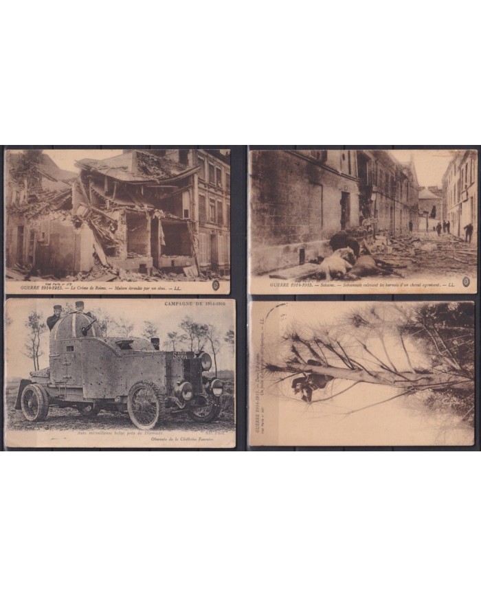 F-EX19182 FRANCE FRANCIA 1914- 1915 POSTCARD WWI SOISSONS REIMS TO HAVANA.