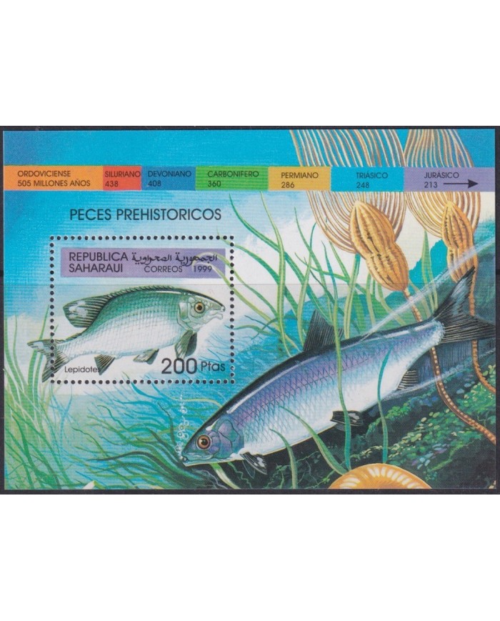 F-EX2014 SAHARA MNH 1999 HF PREHISTORIC FISH PECES PREHISTORICOS