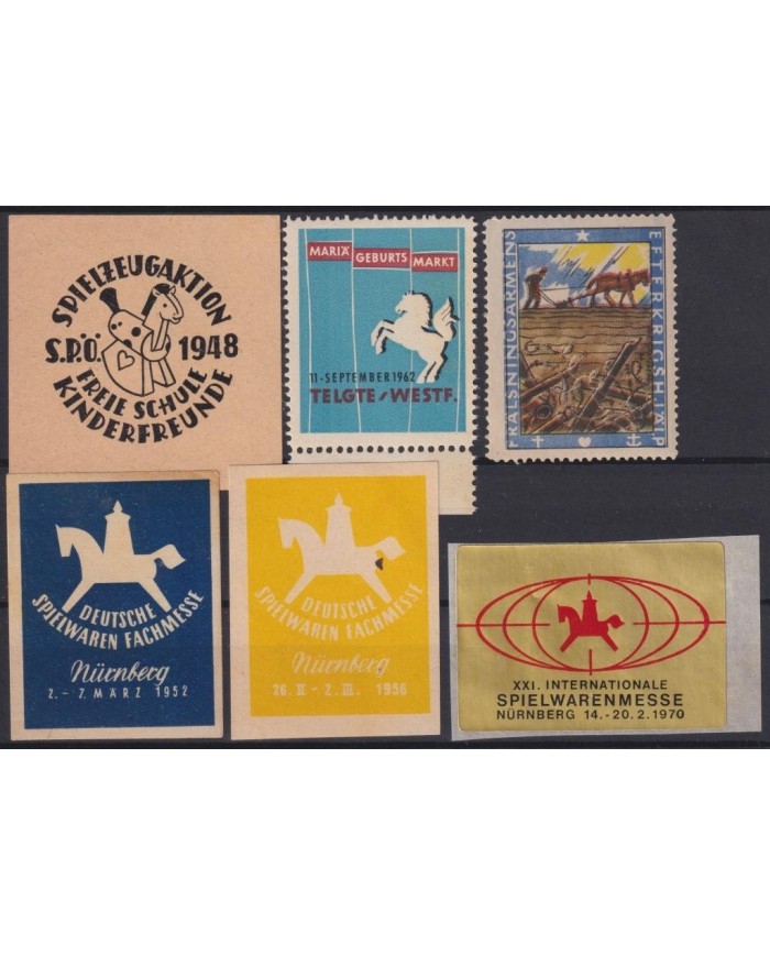F-EX19115 GERMANY CINDERELLA HORSE CABALLOS EQUINOS STAMPS LOT