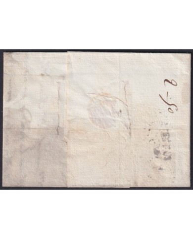 F-EX19132 FRANCE 1822 DESINFECTED MAIL TO SPAIN 2 CUT + IMMERATION IN VINEGAR.