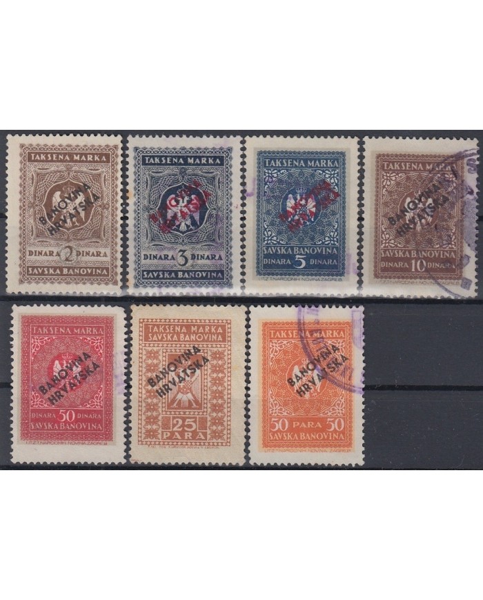 F-EX6859 CROATIA YUGOSLAVIA HRVATSKA. BANOVINA SURCHARGE STAMPS LOT.