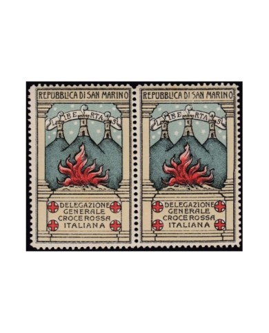 F-EX7145 SAN MARINO CINDERELLA RED CROSS ITALY LIGERAS MANCHAS TIEMPO.