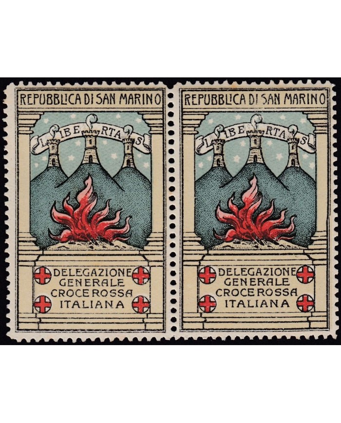 F-EX7145 SAN MARINO CINDERELLA RED CROSS ITALY LIGERAS MANCHAS TIEMPO.