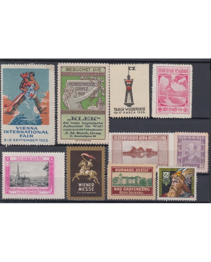 F-EX6423 AUSTRIA OSTERREICH CINDERELLA STAMPS LOT NO GUM.