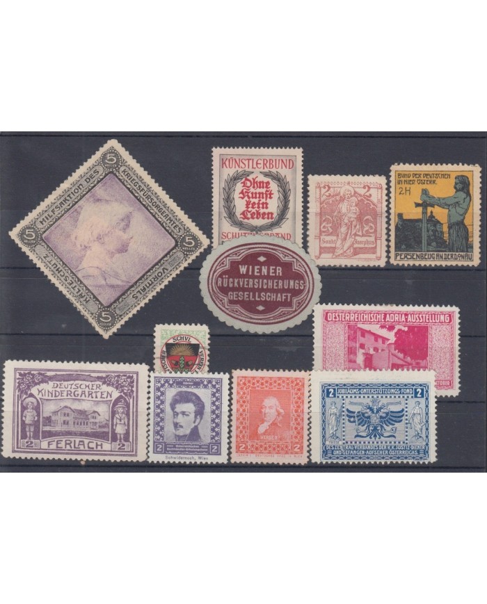 F-EX6428 AUSTRIA OSTERREICH CINDERELLA STAMPS LOT NO GUM.