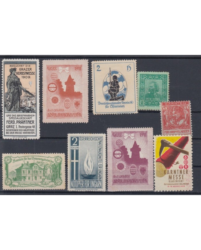 F-EX6434 AUSTRIA OSTERREICH CINDERELLA STAMPS LOT NO GUM.
