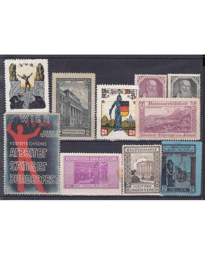 F-EX6730 AUSTRIA OSTERREICH CINDERELLA STAMPS LOT MH- NO GUM.