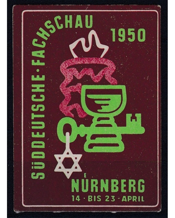 F-EX6383 GERMANY CINDERELLA JUDAICA ISRAEL NUREMBERG 1950 MNH