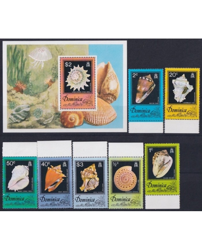 F-EX19915 DOMINICA MNH 1976 SEA MARINE WILDLIFE SHELL SNAIL.