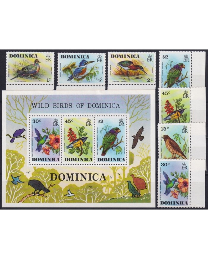 F-EX19917 DOMINICA MNH 1978 WILDLIFE BIRD AVES FLORES FLOWER .