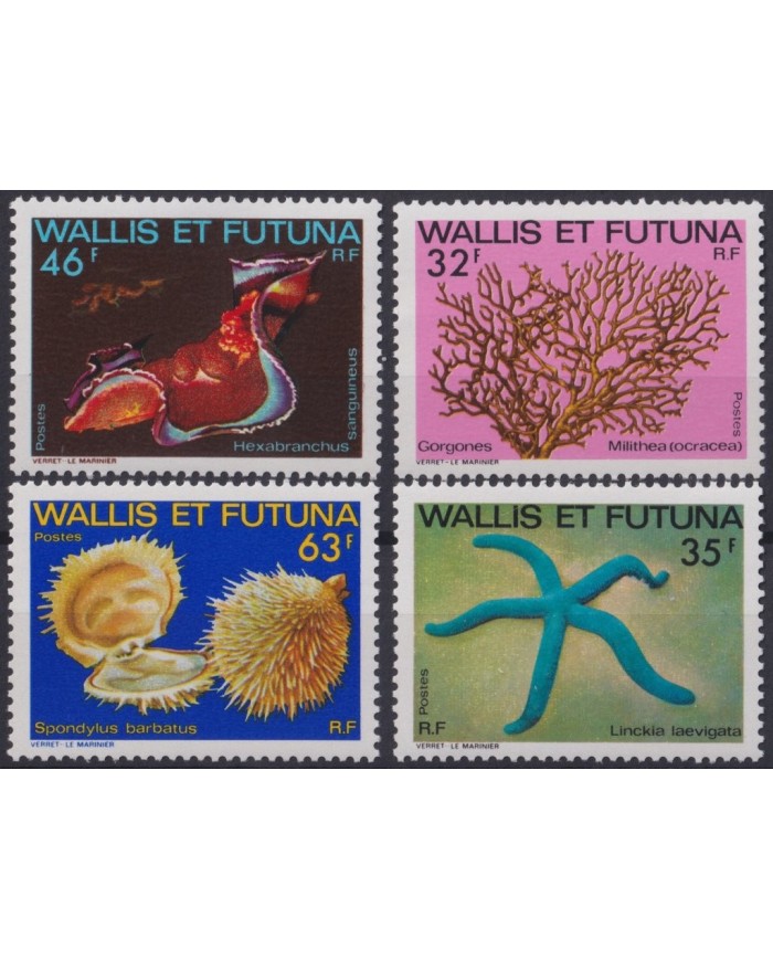 F-EX19961 WALLIS & FUTUNA Is MNH 1982 SEA MARINE WILDLIFE SHELL SNAIL CORAL