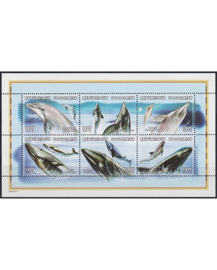 F-EX19539 TOGO MNH 1997 BALLENAS WHALE DOLPHINS DELFINES ORCA .