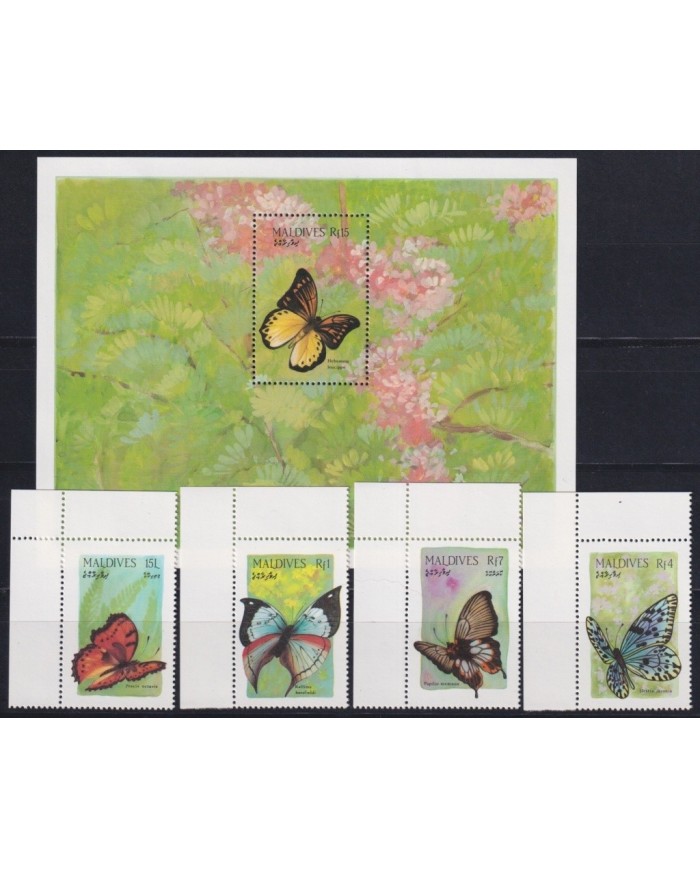 F-EX20175 MALDIVES MNH 1987 INSECTS BUTTERFLIES MARIPOSAS PAPILLONS.