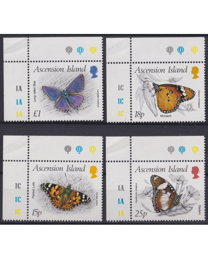 F-EX20121 ASCENSION MNH 1987 INSECTS BUTTERFLIES MARIPOSAS PAPILLONS