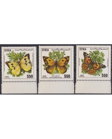 F-EX20202 SYRIA SIRIA MNH 1989 WILDLIFE BUTTERFLIES MARIPOSAS PAPILLONS INSECTS.