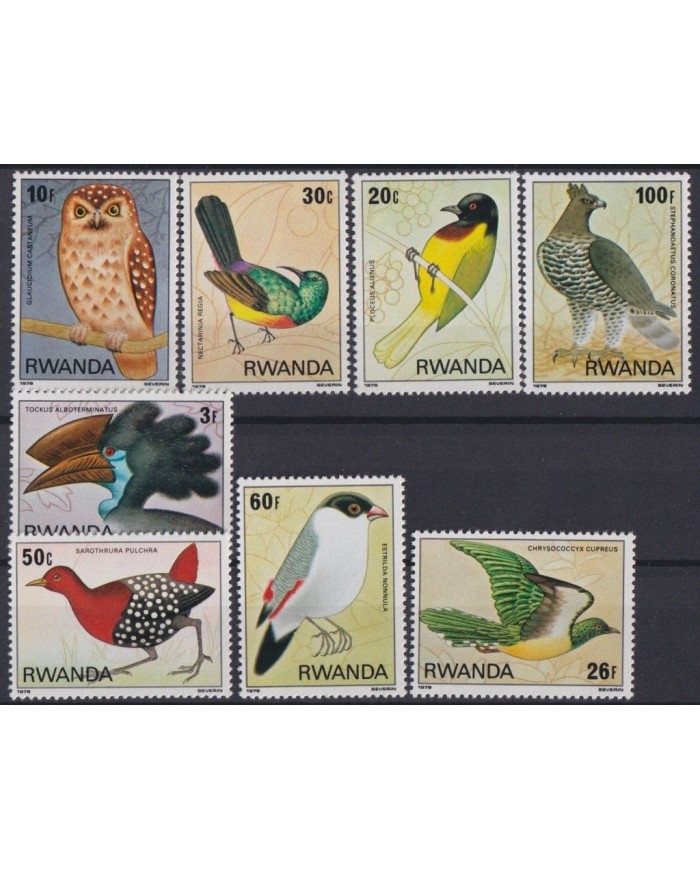 F-EX20208 RWANDA MNH 1979 WILDLIFE FAUNA OWL BUHOS BIRD AVES PAJAROS.