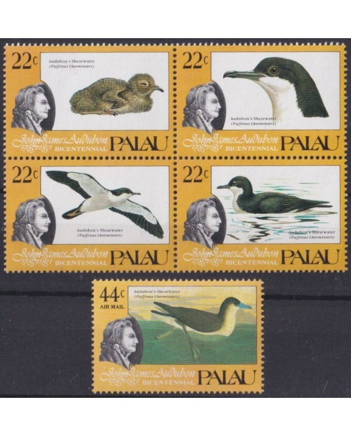 F-EX20229 PALAU MNH 1985 WILDLIFE FAUNA AUDOBON BIRD AVES PAJAROS SHEARWATER.