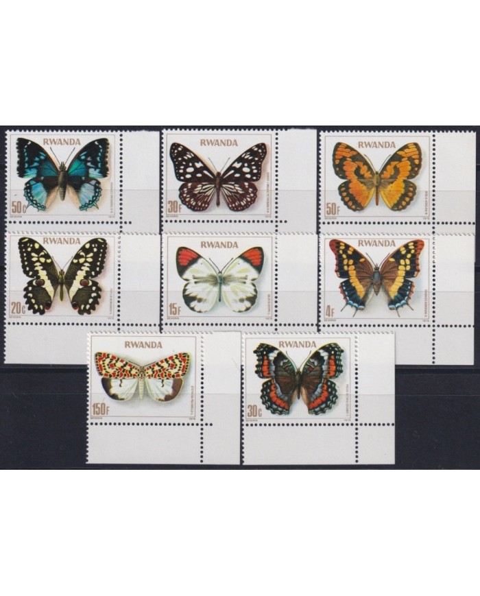 F-EX20261 RWANDA MNH 1978 WILDLIFE FAUNA INSECT BUTTERFLIES MARIPOSAS PAPILLONS