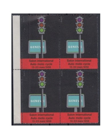 F-EX6611 SWITZERLAND CINDERELLA 1958 SALON AUTOMOVIL CAR RACING GENEVE MNH