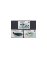 F-EX20277 SEYCHELLES MNH 1980 SEA MARINE WILDLIFE FISH TUNA MARLIN WHALE.