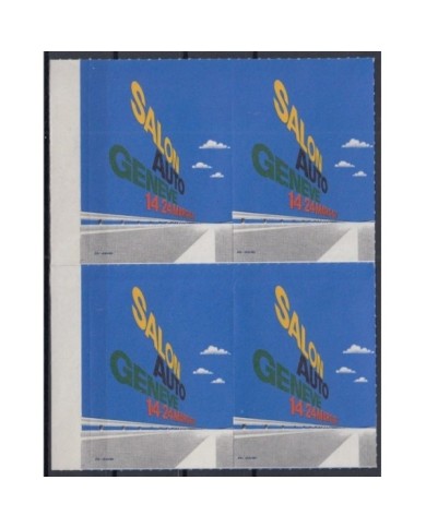 F-EX6615 SWITZERLAND CINDERELLA 1966 SALON AUTOMOVIL CAR RACING GENEVE MNH.