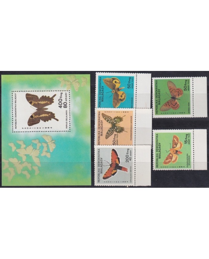 F-EX20672 MADAGASCAR MNH 1984 BUTTERFLIES MARIPOSAS PAPILLON INSECTS ENTOMOLOGY