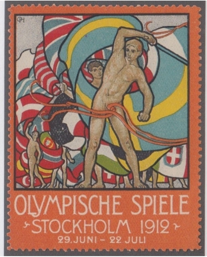 F-EX6713 SWEDEN SUEDE SVERIGE CINDERELLA OLYMPIC GAMES MNH 1912.