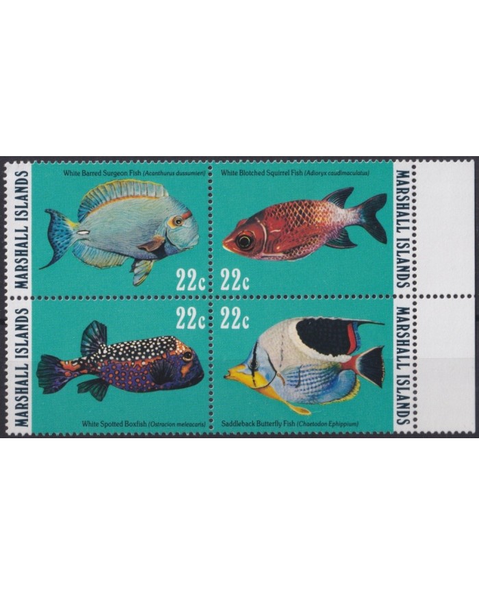F-EX20478 MARSHALL IS MNH 1986 SEA MARINE WILDLIFE FISH PECES BROTCHED SQUIRREL
