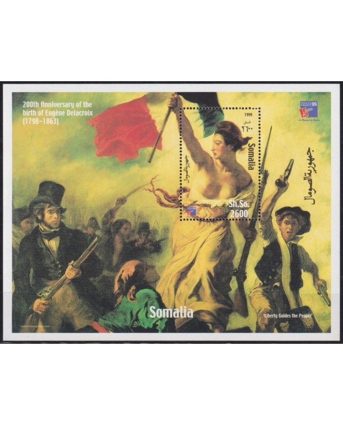 F-EX20571 SOMALIA MNH 1999 SHEET DELACROIX LIBERTE GUIDES THR PEOPLE ART PAINTING